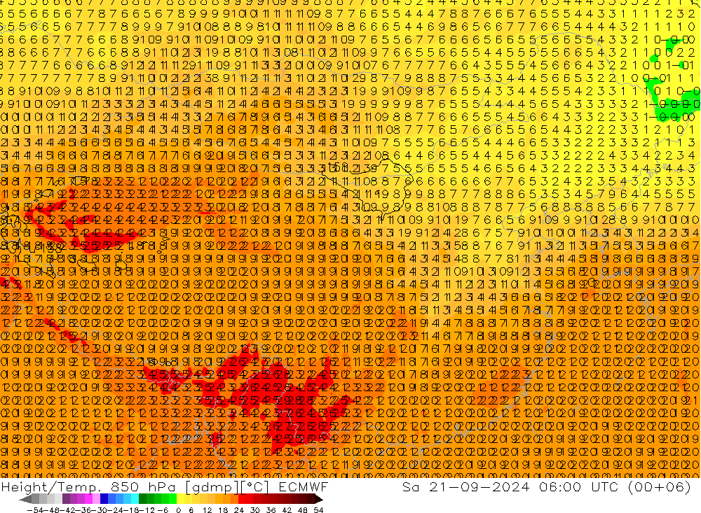 Z500/Rain (+SLP)/Z850 ECMWF 星期六 21.09.2024 06 UTC