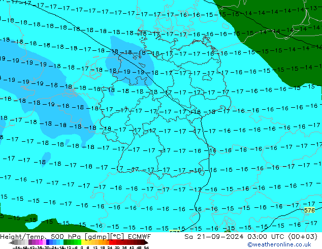 Geop./Temp. 500 hPa ECMWF sáb 21.09.2024 03 UTC