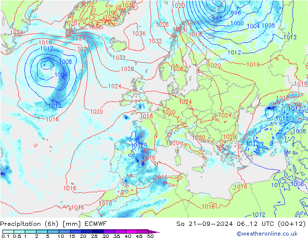 Z500/Rain (+SLP)/Z850 ECMWF sáb 21.09.2024 12 UTC