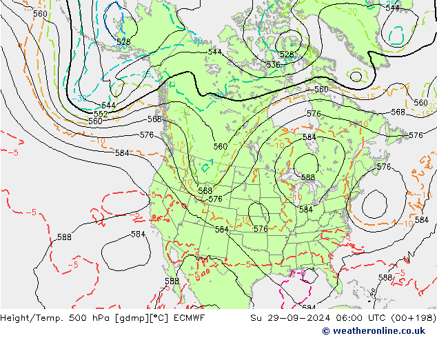 Z500/Rain (+SLP)/Z850 ECMWF 星期日 29.09.2024 06 UTC