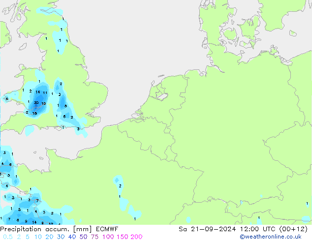 Nied. akkumuliert ECMWF Sa 21.09.2024 12 UTC