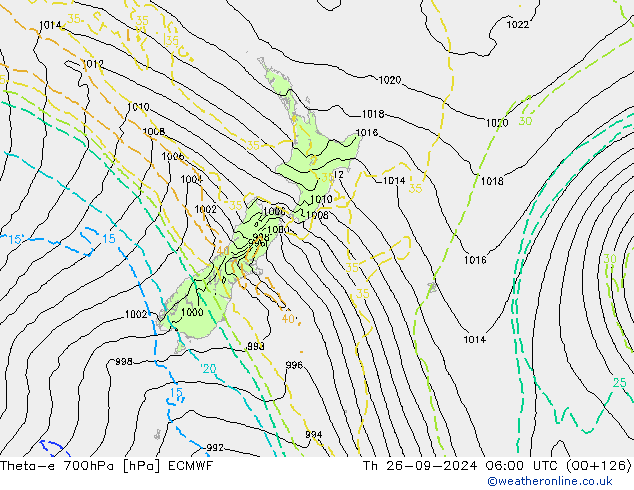 Theta-e 700hPa ECMWF Th 26.09.2024 06 UTC