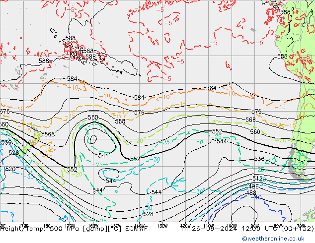 Z500/Rain (+SLP)/Z850 ECMWF Do 26.09.2024 12 UTC