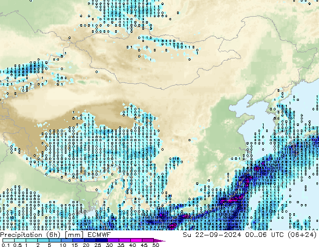 Z500/Rain (+SLP)/Z850 ECMWF 星期日 22.09.2024 06 UTC