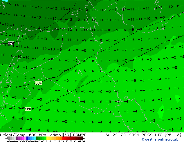 Z500/Rain (+SLP)/Z850 ECMWF So 22.09.2024 00 UTC