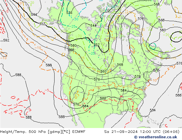 Z500/Rain (+SLP)/Z850 ECMWF sáb 21.09.2024 12 UTC