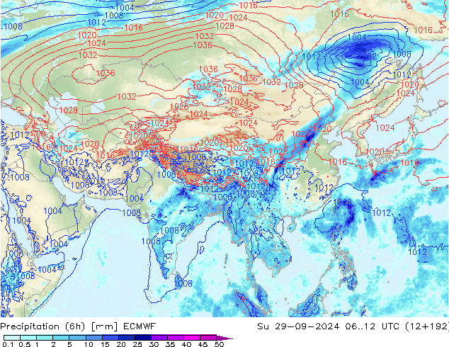 Z500/Rain (+SLP)/Z850 ECMWF Su 29.09.2024 12 UTC