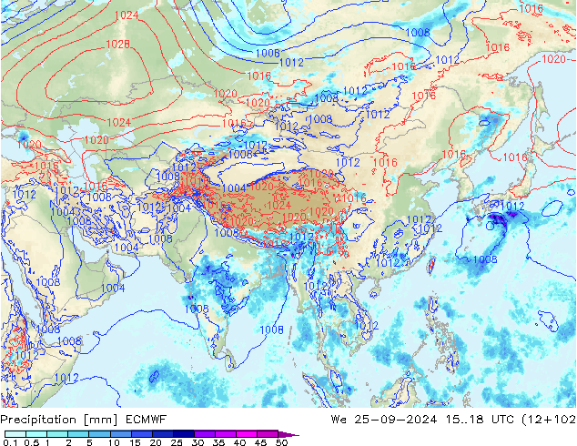 Niederschlag ECMWF Mi 25.09.2024 18 UTC