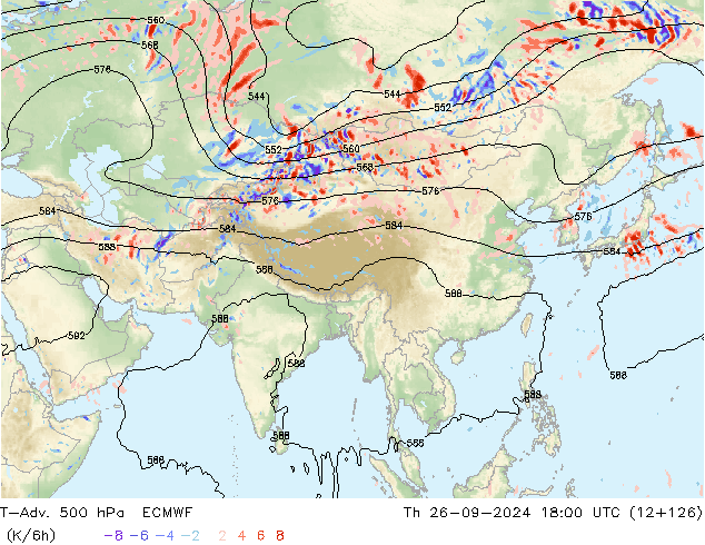 T-Adv. 500 hPa ECMWF Th 26.09.2024 18 UTC