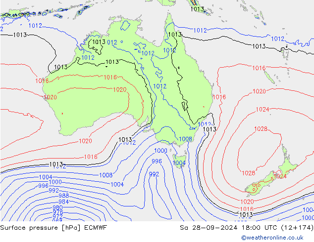 Luchtdruk (Grond) ECMWF za 28.09.2024 18 UTC