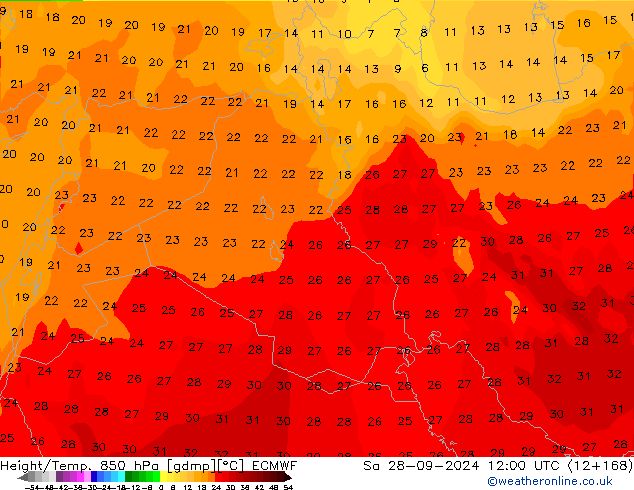 Z500/Rain (+SLP)/Z850 ECMWF Sa 28.09.2024 12 UTC