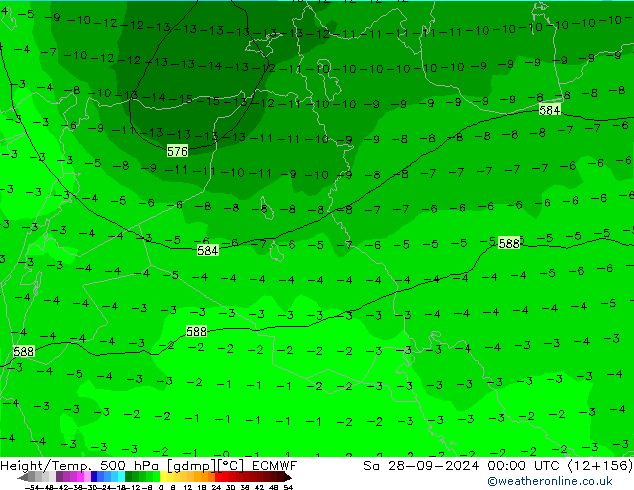 Z500/Rain (+SLP)/Z850 ECMWF сб 28.09.2024 00 UTC