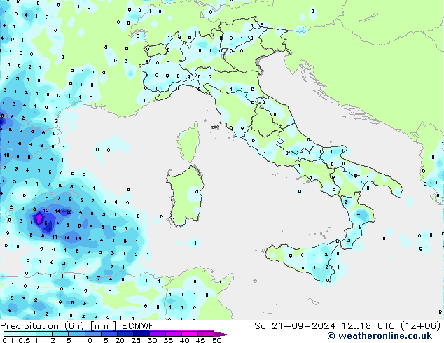 Z500/Rain (+SLP)/Z850 ECMWF Sa 21.09.2024 18 UTC