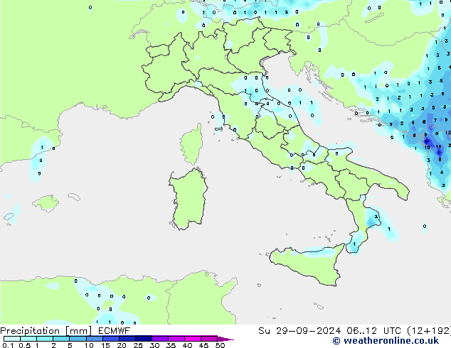 Niederschlag ECMWF So 29.09.2024 12 UTC