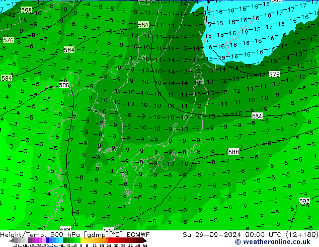 Z500/Rain (+SLP)/Z850 ECMWF Dom 29.09.2024 00 UTC