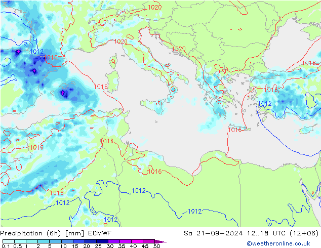 Z500/Regen(+SLP)/Z850 ECMWF za 21.09.2024 18 UTC