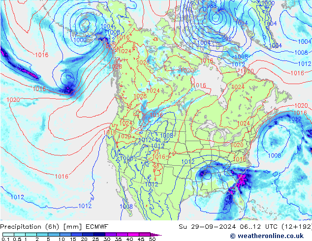 Z500/Rain (+SLP)/Z850 ECMWF So 29.09.2024 12 UTC