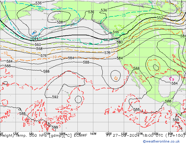 Z500/Rain (+SLP)/Z850 ECMWF Sex 27.09.2024 18 UTC