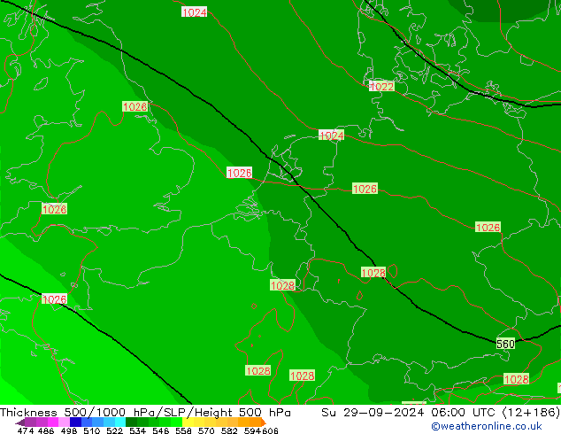 Thck 500-1000hPa ECMWF Su 29.09.2024 06 UTC