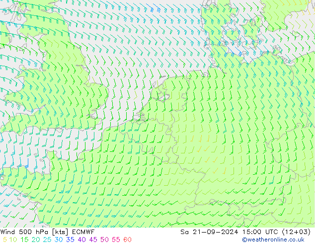 Viento 500 hPa ECMWF sáb 21.09.2024 15 UTC