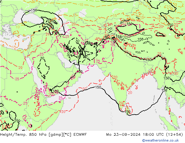 Z500/Rain (+SLP)/Z850 ECMWF Mo 23.09.2024 18 UTC