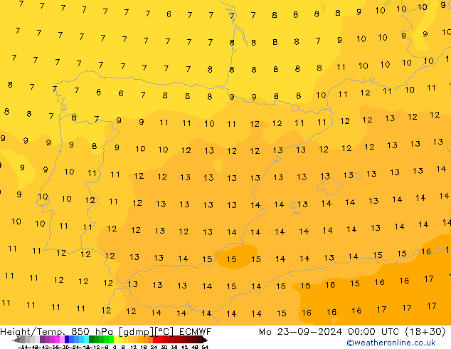 Z500/Yağmur (+YB)/Z850 ECMWF Pzt 23.09.2024 00 UTC