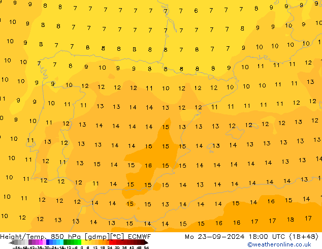 Z500/Rain (+SLP)/Z850 ECMWF Mo 23.09.2024 18 UTC