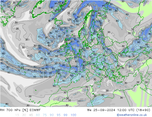 RV 700 hPa ECMWF wo 25.09.2024 12 UTC