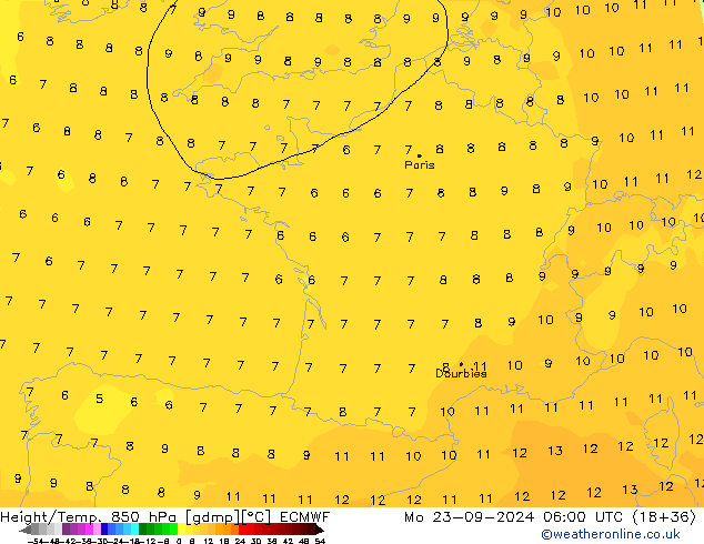 Z500/Rain (+SLP)/Z850 ECMWF Mo 23.09.2024 06 UTC