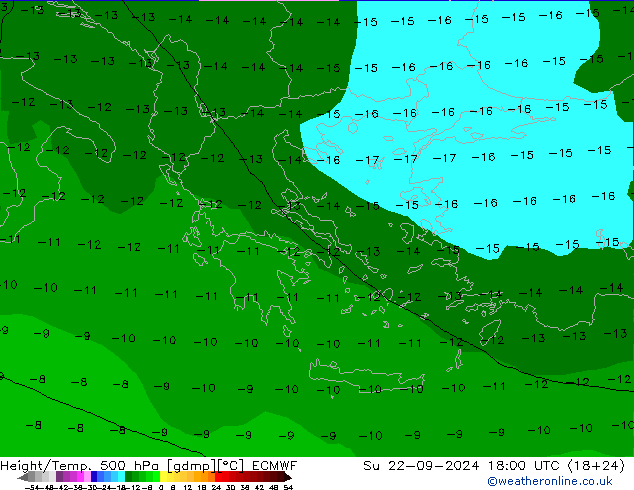 Z500/Rain (+SLP)/Z850 ECMWF Su 22.09.2024 18 UTC