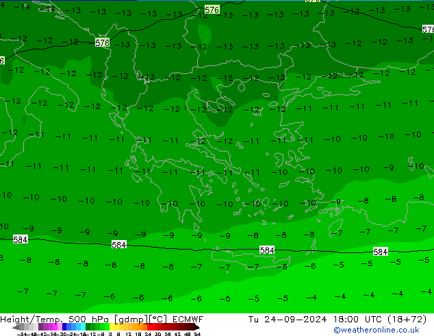 Z500/Rain (+SLP)/Z850 ECMWF Tu 24.09.2024 18 UTC