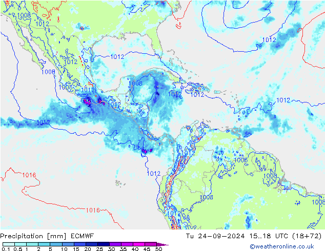 Niederschlag ECMWF Di 24.09.2024 18 UTC