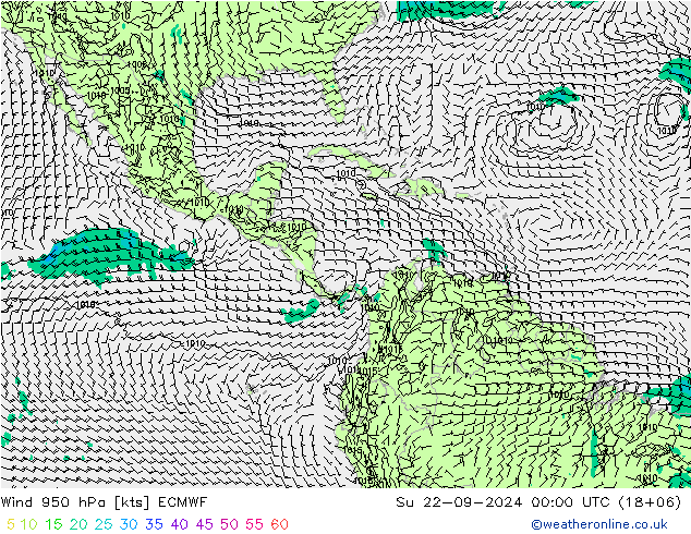 Prec 6h/Wind 10m/950 ECMWF Su 22.09.2024 00 UTC