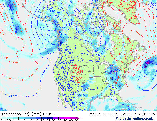 Z500/Rain (+SLP)/Z850 ECMWF We 25.09.2024 00 UTC