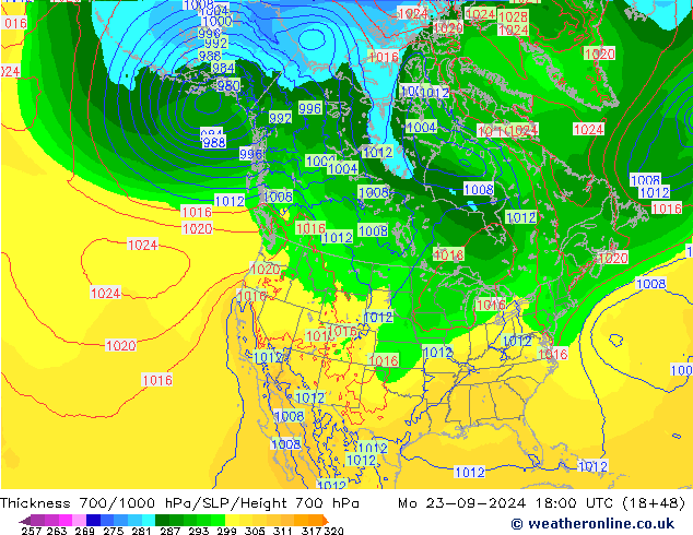 Dikte700-1000 hPa ECMWF ma 23.09.2024 18 UTC