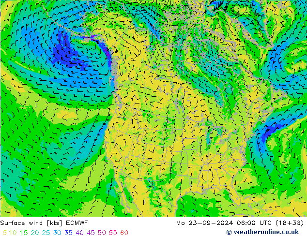 Vento 10 m ECMWF Seg 23.09.2024 06 UTC