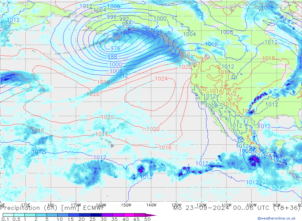 Z500/Yağmur (+YB)/Z850 ECMWF Pzt 23.09.2024 06 UTC