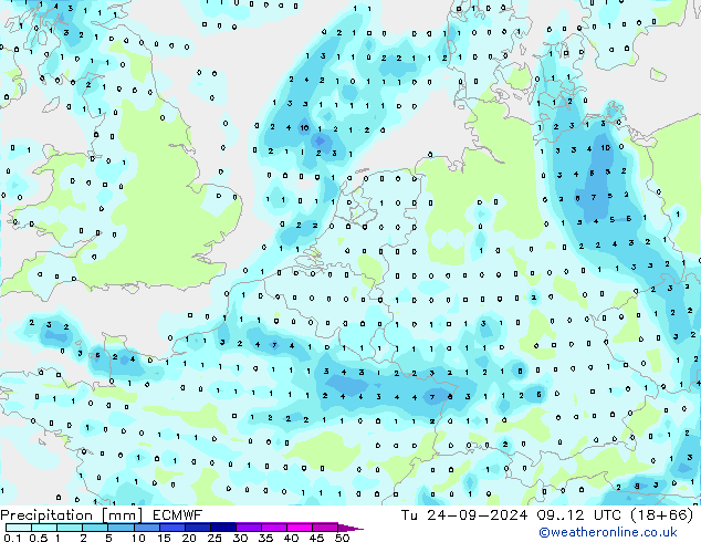 Precipitazione ECMWF mar 24.09.2024 12 UTC