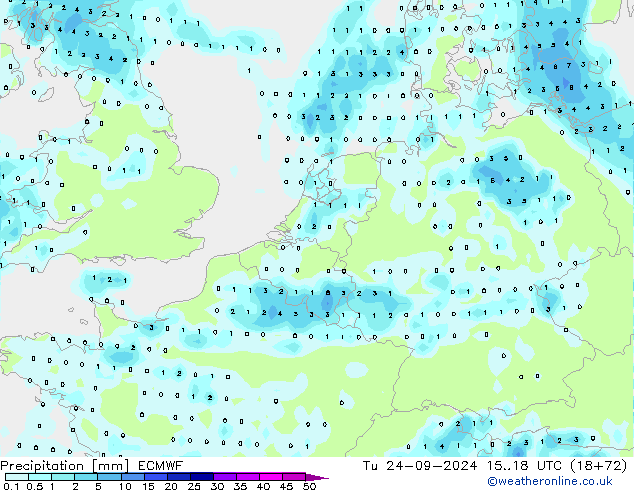 Niederschlag ECMWF Di 24.09.2024 18 UTC