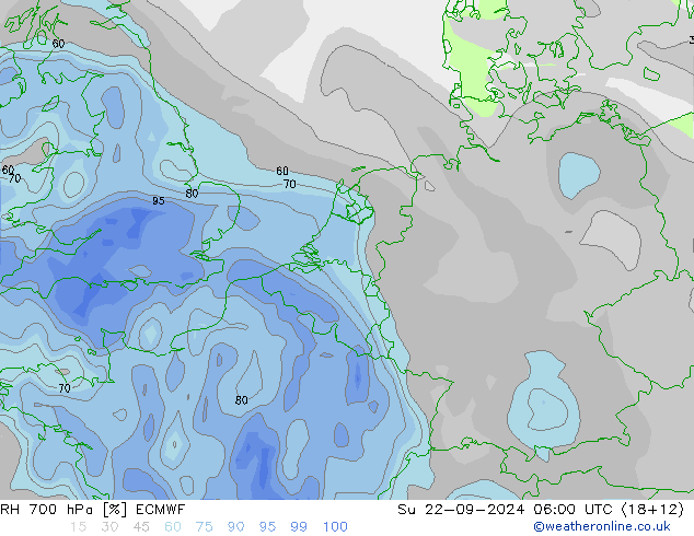 RV 700 hPa ECMWF zo 22.09.2024 06 UTC