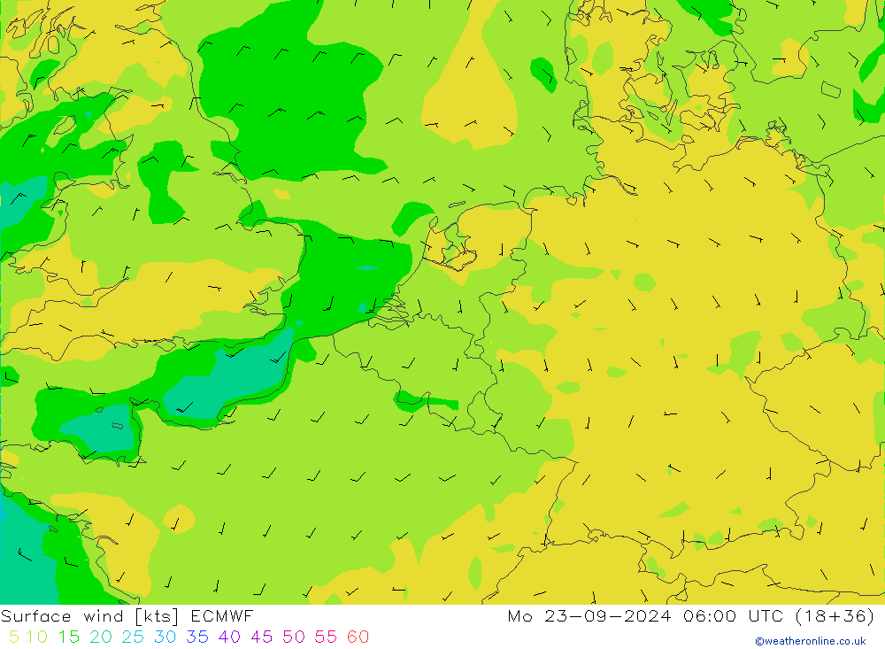 Surface wind ECMWF Mo 23.09.2024 06 UTC