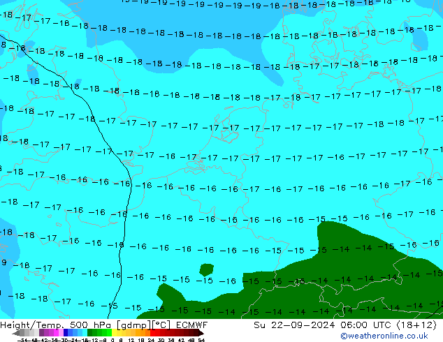 Z500/Rain (+SLP)/Z850 ECMWF Su 22.09.2024 06 UTC