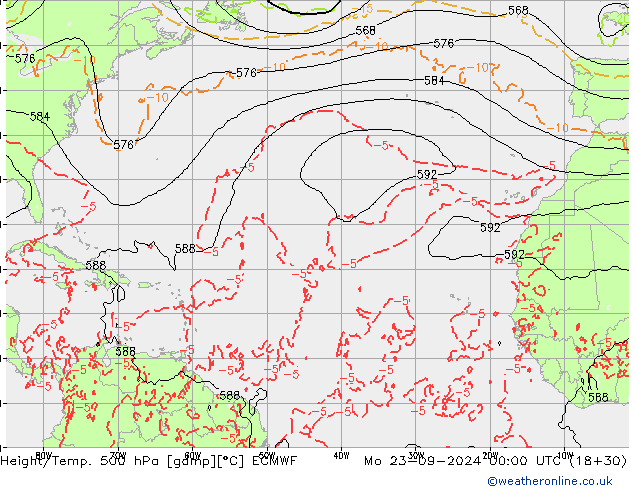 Z500/Rain (+SLP)/Z850 ECMWF lun 23.09.2024 00 UTC