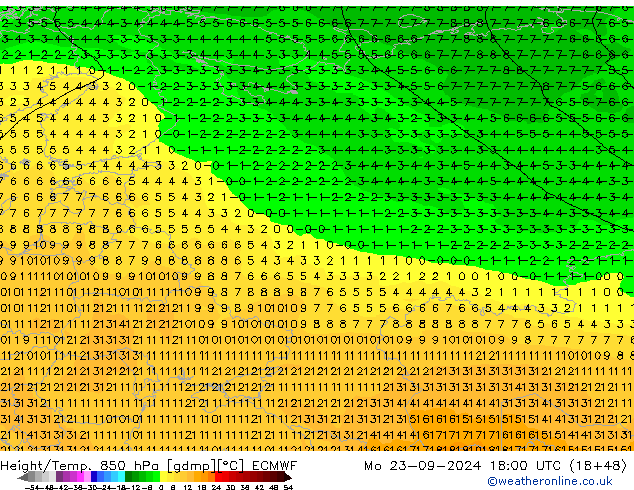 Z500/Rain (+SLP)/Z850 ECMWF Mo 23.09.2024 18 UTC