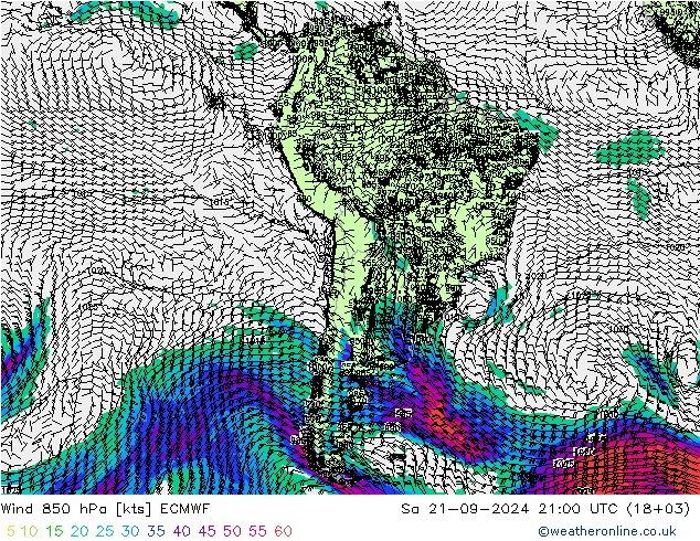 Wind 850 hPa ECMWF Sa 21.09.2024 21 UTC