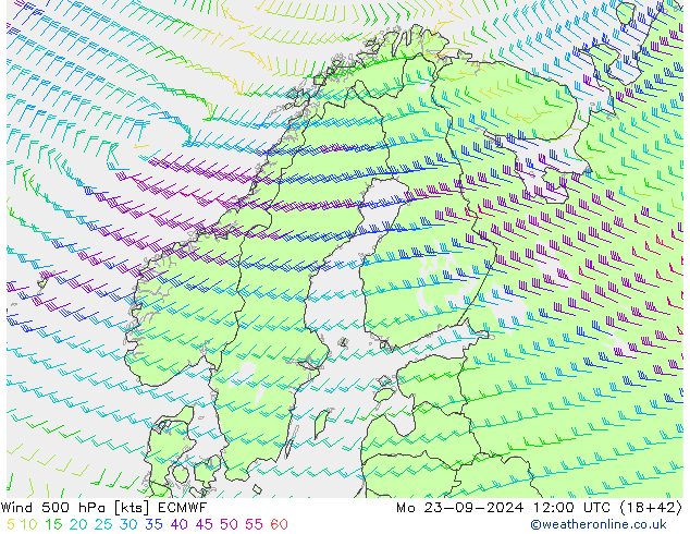 Wind 500 hPa ECMWF ma 23.09.2024 12 UTC