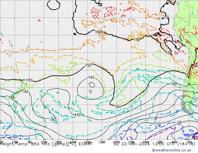 Z500/Rain (+SLP)/Z850 ECMWF So 22.09.2024 12 UTC