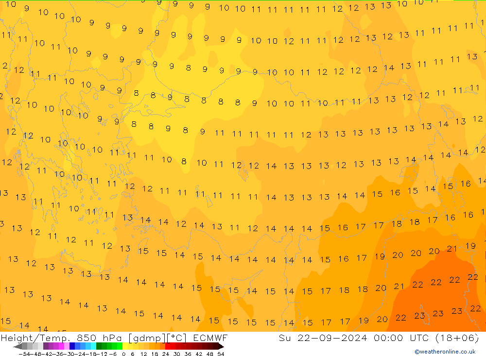 Z500/Rain (+SLP)/Z850 ECMWF dom 22.09.2024 00 UTC