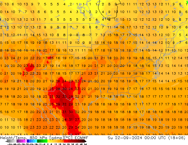 Z500/Yağmur (+YB)/Z850 ECMWF Paz 22.09.2024 00 UTC