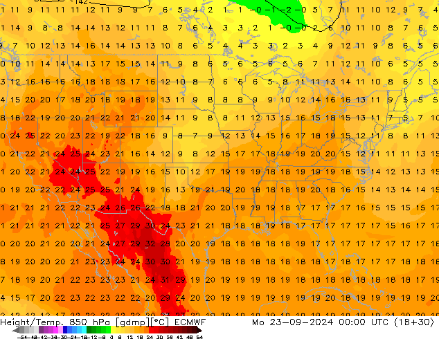 Z500/Regen(+SLP)/Z850 ECMWF ma 23.09.2024 00 UTC